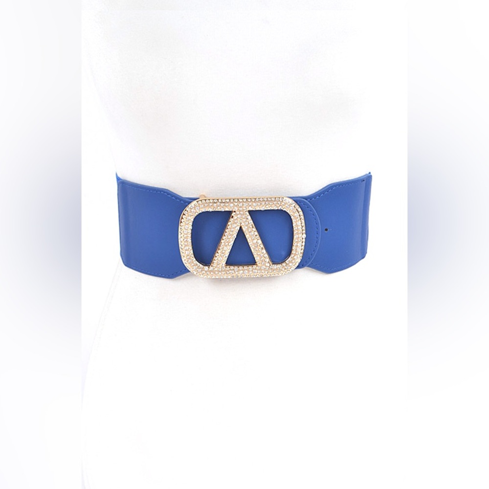 Rhinestone Elastic Statement Belt
